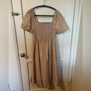 Jcrew Factory Midi Peach print dress